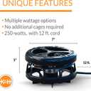 K&H Pet Products Pond Heater for Outdoor Ponds with Fish, Deluxe Thermo-Pond Perfect Climate Deicer, Winter Oxygen Exchange for Live Fish, Thermostatically Controlled, Safety Listed - 7in 250W