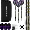 Accudart Soft Tip 6.0 Dart Set - 80% Tungsten Barrel - Radial Grooves - Polycarbonate Shafts - Leather Case