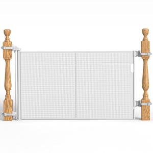 Upgraded Retractable Baby Gates for Stairs & Banister, Mesh Dog Gate Indoor, Extends to 55" Wide 33" Tall, Child Safety Gate for Stairway, Banister & Wall Mount (White)