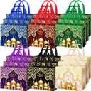 Yoojahow 18 Pcs Eid Mubarak Gift Bags with Handles 12.6 x 9.8 x 6.7 Inch Large Reusable Ramadan Tote Bags Eid Mubarak Non-Woven Treat Goodie for Gifts Wrapping Shopping Ramadan Party Supplies