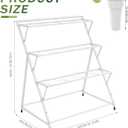 Putros Flower Bar Stand with 12 Buckets, Flower Cart with Wheels, White | Metal 3 Layers Flower Display Stand, Moving Florist Bouquet Shelf for Indoor Outdoor Patio Garden Party Decor