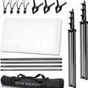SLOW DOLPHIN Photo Video Studio 10 x12ft 100% Cotton White Muslin Backdrop with 10 x 10ft Stand Photography Background Support System Kit Clamp, Clips,Carry Bag, One Size