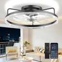 Ceiling Fan with Light,20" Flush Mount Ceiling Fan,6 Speeds,3000-6500K Dimmable LED, App&Remote Control, Quiet DC Motor for Bedroom Living Room Modern Ceiling Fans with Lights (Black, 20inch-Scaly)