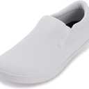 WHITIN Fashion Women's Wide Toe Box Barefoot Sneakers Slip on Vegan Minimalist Zero Drop Sole Shoes, Size 9, 9W Width Minimus Comfy White 