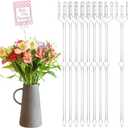 240 Pcs Floral Picks Card Holder 9.4 Inch Plastic Straight Head Flower Card Holder Stick for Card Photo Floral Bouquet Arrangement Valentine's Day Wedding Birthday Party Decoration (Fork Shape)