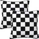 Checkered Black and White Pillow Cover 20x20 Set of 2,Plaid Throw Pillow Covers Farmhouse Outdoor Pillow Cushion Case for Couch Living Room Bedroom Bed Sofa Modern Home Decor