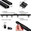 ZSTARR Retractable Ceiling Curtain Track, Measurement-Free Curtain Track 33.5''-59'',For Room Divider, Shower Curtain, Parallel bay window, RV Curtain Track (Black)