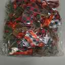 Jenaai 12 Pcs Christmas Burlap Plaid Bows with Pine Cones Pine Needles Large Christmas Buffalo Plaid Bows Holiday Xmas Burlap Ribbon Bow for Tree Decor Gift Wrapping (Black and White, Black and Red)