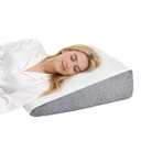Alpen Wedge Pillow for Sleep Apnea, Body Pillow, Bed Wedge Pillow for Headboard for Sleep Apnea and Snoring, Back Pain Relief, Acid Reflux,  Height, Grey and White  23×24, White