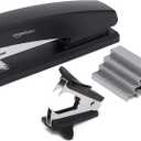 Amazon Basics Stapler Value Pack Including Staples and Staple Remover, 3-Pack, Black