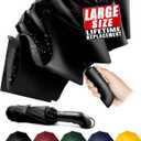 Conlun Travel Inverted Umbrella Compact Windproof- Automatic reverse Umbrellas for Rain - Folding Portable 10 Ribs Large Umbrella (XL (46inch), Black)