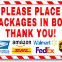 3 x Delivery Sign For Home Please Place Packages in Box Thank You Metal Sign