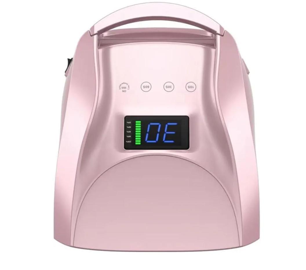 96W Red Light Nail Lamp Nail Dryer Lamp Rechargeable for Nails Eyes Protection UV Lamp for Gel Nails Gel Nail Polish Curing Dryer Home Salon Tool,Pink