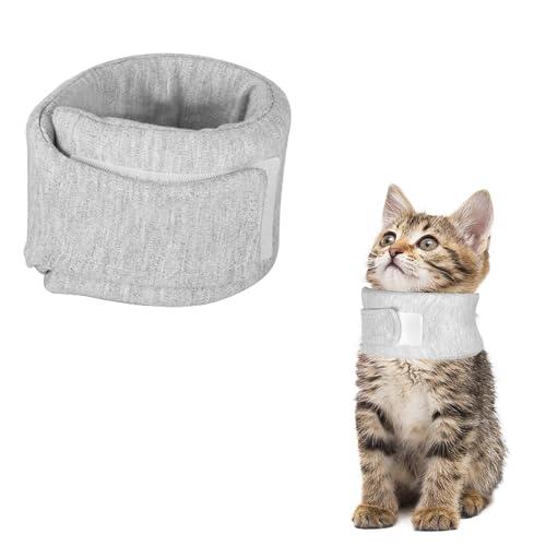 Cat Neck Brace, Adjustable Breathable Elizabethan Collar for Pet After Surgery Recovery Cat Neck Cervical Cone for Small Medium Dogs Puppies Kittens with Neck Circumference 8.2-10.2 Inch (Grey, S)