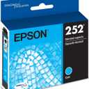 EPSON 252 DURABrite Ultra Ink Standard Capacity Cyan Cartridge (T252220-S) Works with WorkForce WF-3620, WF-3640, WF-7110, WF-7610, WF-7620, WF-7710, WF-7720, WF-7210