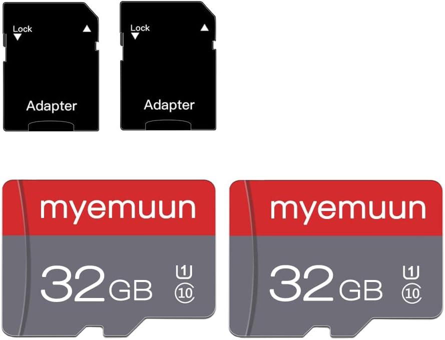 2 Pack 32 GB Micro Memory Card with Adapter, TF Memory Card Class 10, Mini Memory Card for Smartphone/Tablet/Camera/Personal Computer (32GB*2)