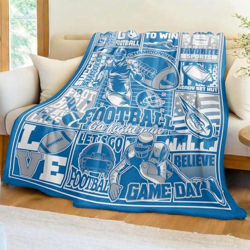WKLKHMXBS Football Blanket Gifts for Men Women, Team Throw Blanket 60" x 50" for Football Lovers Fans, Soft Throw for Christmas Birthdays