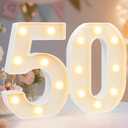 Pooqla 50th Birthday Decorations for Women Men, Light Up Numbers 50 for Party Table Backdrop Wall Decors, 50th Birthday Gift for Her Him, Marquee Number for Wedding Anniversary Decorations