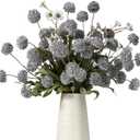 Fake Flowers Artificial Chrysanthemum Faux Mums Matching 2PCS White Daisy Faux Flowers for Vase Fall Long Stems Flower Silk Flower for Home Decoration Wedding Decor, 8PCS Blue, No Vase