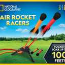 NATIONAL GEOGRAPHIC Air Rocket Toy Jump & Launch Dueling Air Rockets up to 100Ft., Includes Launcher, 4 Foam-Tipped Rockets, Outdoors kids Toys, Kids Science Kit, Rocket Launcher 