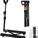 Folding Hand Truck, Portable Mobile Trolley with 4 Wheels, 500 LBS Load-Bearing, Compact and Lightweight for Luggage, Camping,Travel, Moving, Shopping, Easy to Store, Black