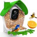 birdsnap® MON  Bird Feeder with Camera, 2K Detachable Video Bird Feeder Live with 32GB Card Fruit Fork, AI Identify Feather Species, Auto Record in Backyard, Ideal Gift for Birds Lover