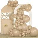 PartyWoo Cream Balloons 140 pcs Different Sizes of 18 12 10 5 Inch Beige Ivory Nude Neutral Boho Fall Latex Balloons for Graduation Birthday Baby Shower Jungle Theme Party Decorations Brown-F56