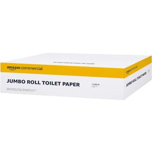 AmazonCommercial FSC Certified 2-Ply White 9 Jumbo Roll Toilet Paper, Septic Safe, Compatible with Universal Dispensers - 12 Rolls