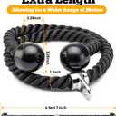 GymPin Double Length Tricep Pull Down Rope - 55 Inches Attachment for Cable Machine - Heavy Duty Long Tricep Pull Down Rope - 4 Feet 7 Inch