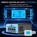 48V 2500W Pure Sine Wave Inverter 48V DC to 110V AC, 5000W Peak Power, 4 AC Outlets, USB & Type-C Port, Adjustable Input for Lithium Battery, Solar/Off-Grid Backup with LCD Remote