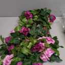 Kisflower 3PCS/23.7FT Artificial Rose Flower Garland, Fake Vines Silk Floral Hanging Plant for Wedding Arch Decorations Room Party Home Garden Hotel Office Wall Decor (Fuchsia)