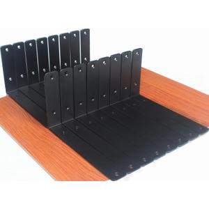 16 Pack - L 10" x H 6" x W1.5, 5mm Thick Black L Shelf Bracket, Iron Shelf Brackets, Metal Shelf Brackets, Floating Shelf, Shelf Supports with Screws