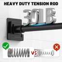 UIOSANRT Matte Black Shower Curtain Rod 31-68 inches, Stainless Steel Shower Rod & Tension Rod, Adjustable Tension Shower Curtain Rod for Bathroom, Windows, Closet