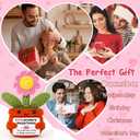 Handmade Positive Crochet Pink Sunflower Potted Plant with Card, I Love You Gift for Partner Lover, Birthday Valentines Day, Wedding Anniversary for Her Wife Girlfriend, Sunflower Desk Decor