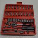 Egofine 46 Pieces 1/4 inch Drive Socket Ratchet Wrench Set, with Bit Socket Set Metric and Extension Bar for Auto Repairing and Household, with Storage Case