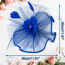 Tea Party Fascinator Hats for Womens 50s Floral Feather Headwear Derby Hats for Wedding Cocktail Party Hat (Blue)