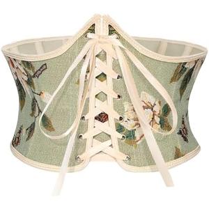 XquiziFit Renaissance Corset Belt for Women Wide Waist Belt Lace-up Floral Corset Underbust Corset, Medium