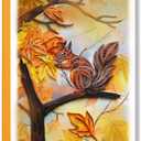 Seasonal Greeting Card - Cute Quilling Quilled Card For Mom, Mother, Wife, Grandma, Birthday, Spring, Summer, Winter, Autumn (Squirrel)