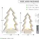 2 Pcs White Ceramic Christmas Tree with LED Tea Lights & Remote Control, Farmhouse Tabletop Christmas Decorations Indoor for Mantle, Fireplace, Shelf Winter Holiday Home Decor (9.5" H & 7.5" H)