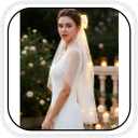 Light Up Wedding Veils White Bow Bridal Veil Fingertip Veils with Comb for Brides and Women (White)