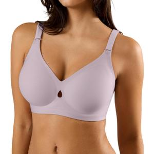 Padded Wireless Bras for Women - Wireless Bra Bralettes for Women with Support Padded Bralette (Purple, L)