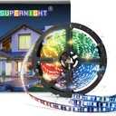 SUPERNIGHT RGB Remote Controller+16.4ft 5050 RGB Strip Waterproof Black PCB, 300 LED Color Changing Rope Lights for Bedroom, Christmas Day, Halloween Decoration