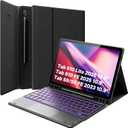 GreenLaw Case with Keyboard for Galaxy Tab S10 Lite/ S10 FE /S9 FE 5G 10.9 /S9 11 Inch, 7 Color Backlit Touchpad Keyboard with Pencil Holder, Magnetic Detachable, Black