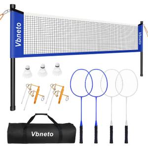 Badminton Set, Portable Outdoor Anti-Sag System Official 20ft x 5ft Easy Setup Durable Net with 4 Rackets, 3 Shuttlecocks & Carry Bag for Backyard, Lawn or Beach Fun