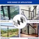 Glass Clamp4PCS Adjustable Glass Shelf Bracket, 1/3 "-1/2 " 304 Stainless Steel Glass Clamps, Glass Clamp Bracket is Suitable for Railing, Stairs, Glass Wall, All Kinds of Glass (Silver-4pcs)