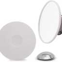 Suction Cup Mounted Detachable Mirror 15x Magnification White