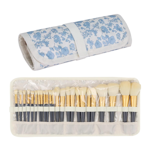 OCHEAL Makeup Brush Holder,Makeup Brush Organizer,Travel Makeup Brushes Bag Cosmetic Bags Pouch for Women Cosmetic Brushes Makeup Artist - Floral