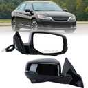 Passenger Side Mirror Compatible with Honda Accord Sedan 2013-2015 with Camera Power Glass Heated with Turn Signal Manual Folding Right Door Mirrors Replaces #76200T2GA42ZC 12 Pins (Black)