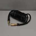 Keepro Polyurethane Recoil Air Hose, 1/4 Inch ID By 10 Feet Long Air Compressor Hose with 1/4" Repairable Solid Brass Industrial Quick Coupler and Plug, 145 PSI Maximum Pressure, Black