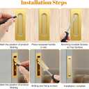 2pcs Gold Pocket Door Handles and Recessed Finger Flush Pulls, Professional Stainless Steel 304 Pocket Door Pull, Edge Flush Pull for Sliding Door, Sliding Doors